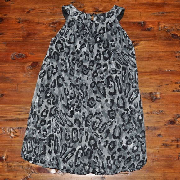 3/$20 PINKY Girl's Gray Leopard Sequin Party Dress - Picture 4 of 7